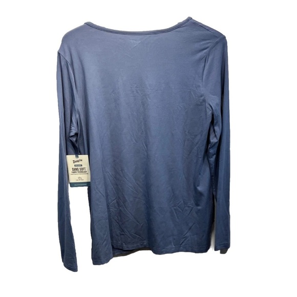 Duluth Trading Women’s Dang Soft Long Sleeve Henley Top Shirt Blue Sz Large New - Picture 2 of 9
